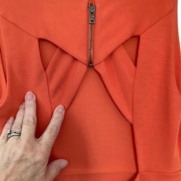 Alice + Olivia Orange Tali Cross Back Bodycon Dress - Picture 10 of 15